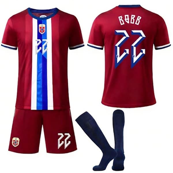 Norges landslag barnfotbollströja, storlek 22, nr 22 Bobb[ZHE] 22 NO.22 Bobb