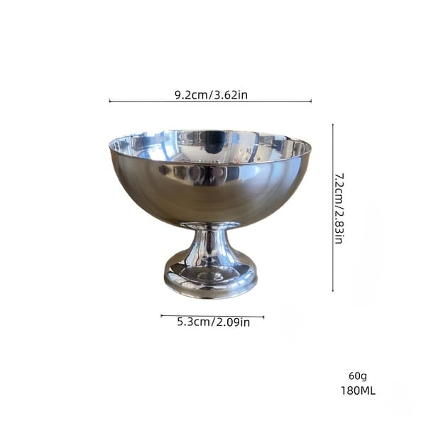 Dessertskåle i rustfrit stål med fod til is, budding og snacks 6pc cup set