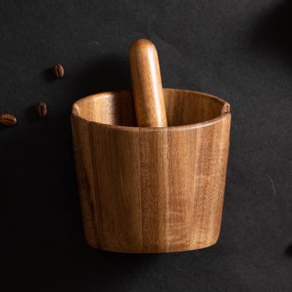 Kaffesumpbehållare i trä för espressogrund – Kompakt design för hemmabaristor och kaffebarer