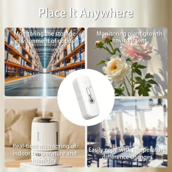 Smart WiFi Termometer & Hygrometer med App-advarsler – 1/2/4-pakke[ZHE] 2-pack