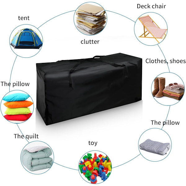 Opbevaringspose til puder - Vandafvisende, robust stofpose til puder 122 x 40 x 55 cm