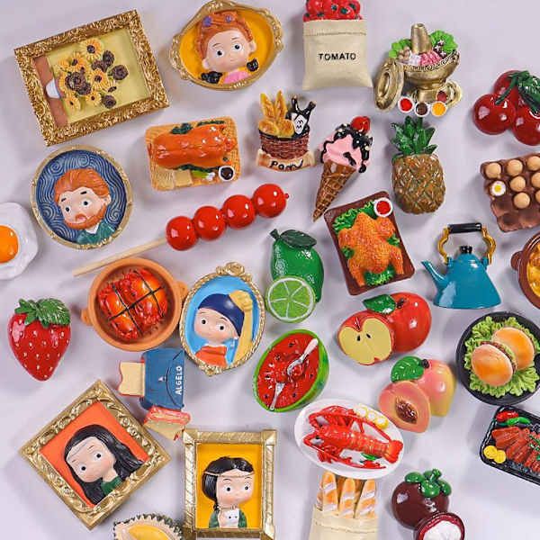 Sarjakuva Jääkaappimagneettisetti - 3D-koristeelliset tarrat keittiöön ja kodin sisustukseen[ZHE] breakfast