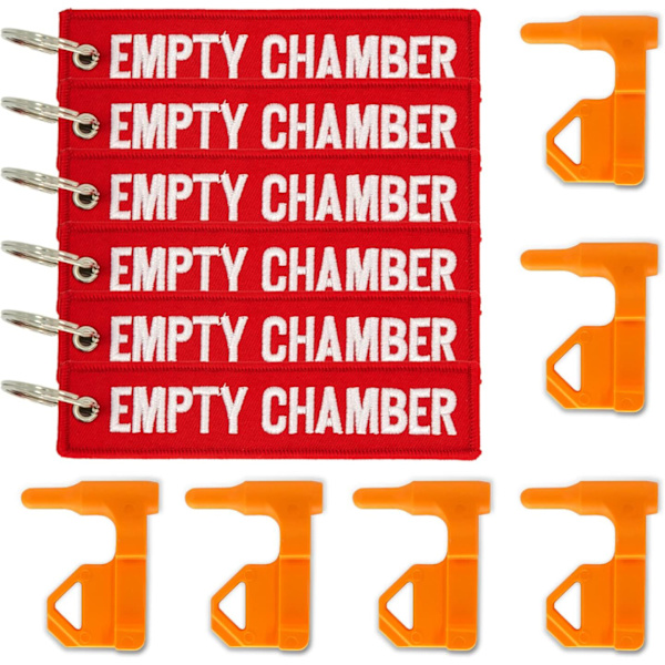 Kammer Sikkerhedsflag til Riffel Pistol Hagle, 6 Sikkerhedsflag med 6 Lyse Røde Tags, til Riffel Pistol Hagle, Universel Kompatibilitet