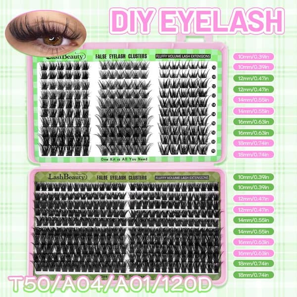 DIY Eyelash Extension Kit Individuelle Vipper Kluster D-krøll Vippekluster