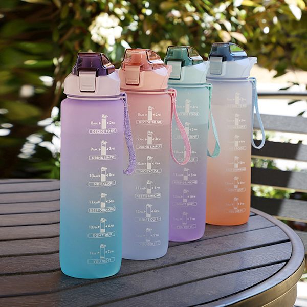 1000 ml:n urheilujuomapullo pillillä ulkoiluun [ZHE] Pink