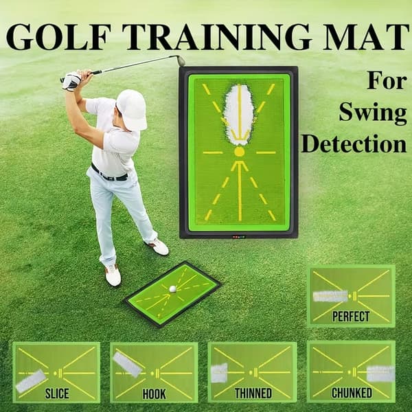 Golftreningsmatte for svingdeteksjon og slagtrening, grønn