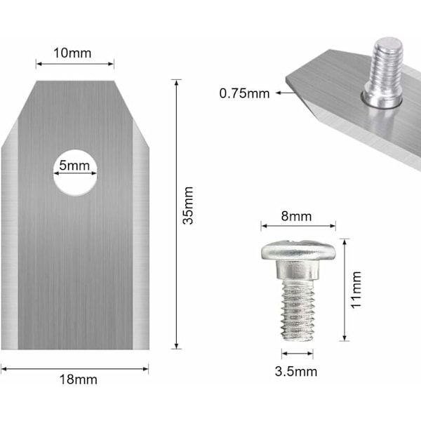 45 x Titan-erstatningsblade, græsslåmaskineblade til alle Husqvarna Automower, Gardena, Yardforce robotplæneklippere, Heavy Duty (3g/0,75mm) med