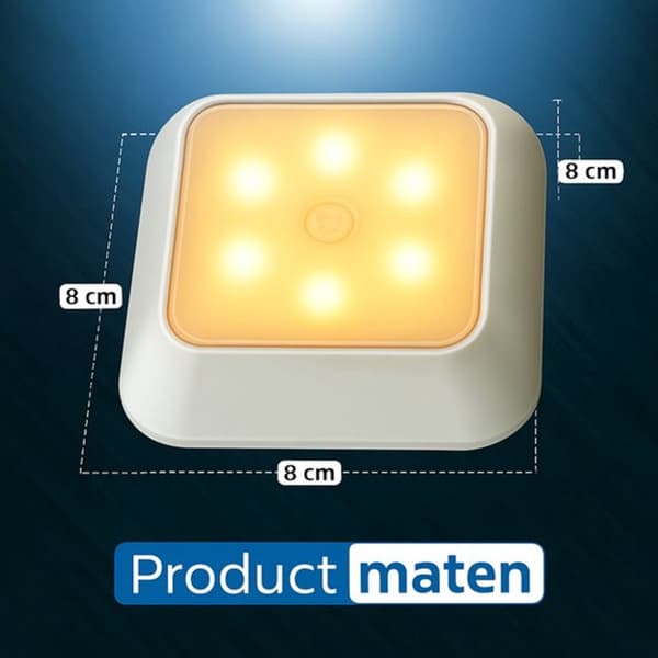 Trådlös LED-nattlampa med rörelsesensor och magnetfäste för hall, trappa och garderob