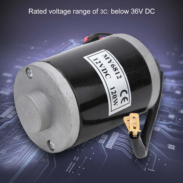 Pysyvä magneettinen DC-moottori sähköpyörälle, MY6812 12V 120W harjamoottori hihnapyörällä[ZHE]