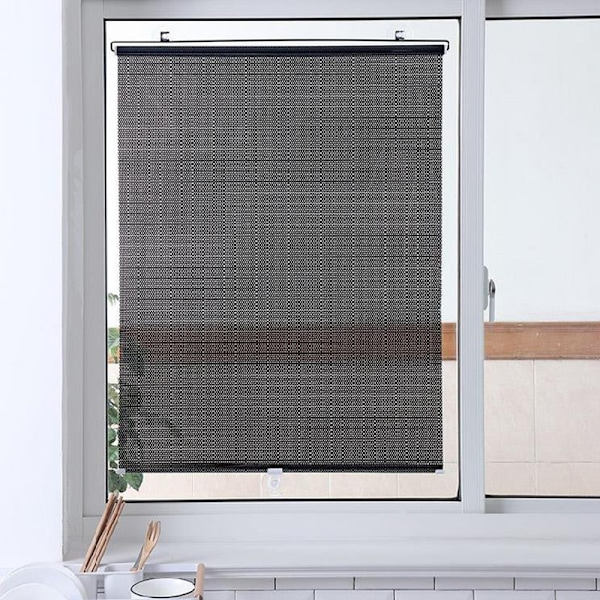 Sugkopp Fönstergardin Visir Ingen Borrning Bil Hem Badrum Solskydd Svart Black 45*125cm