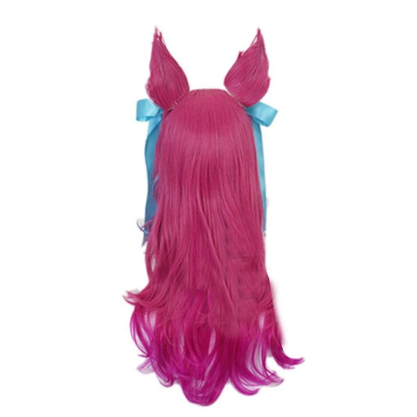 Ahri Cosplay Parykk med Ører Lang Gradient Rosa Syntetisk Hår Varmebestandig WZ-2059R[ZHE]