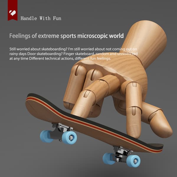 Finger Skateboard Trä Gripbräda Leksak Professionella Stentar Fi Light blå Light blue One Size