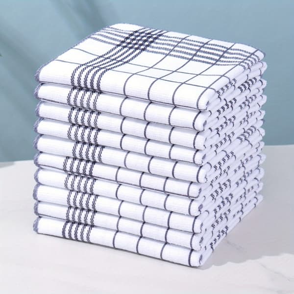 Hurtigtørrende absorberende køkkenhåndklæder, sæt med 6 i 4 farver 【Black】 40x60 cm