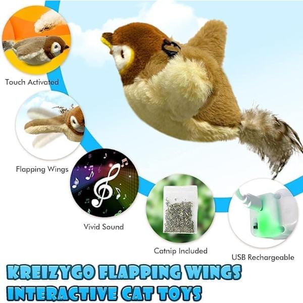 OBOSOE Interactive Cat Toy with Bird Movement and Catnip – USB Rechargeable[ZHE]