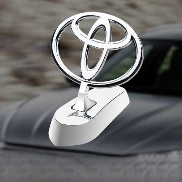 3D Bilmærkelogo i Zinklegering til Forruden, Vertikal Logo, Tuning, Dekoration (Toyota)