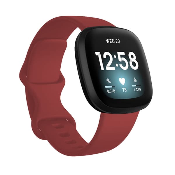 Värikäs ranneke Fitbit Versa 3 -kellolle Pehmeä ranneke Correa Fitbit Sense Versa3 -kellolle Tarvikkeet Violetti punainen Purple red L