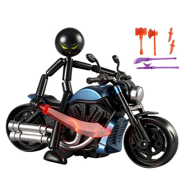 Justerbar Stickman Actionfigur - Bevegelige Ledd med DIY-tilbehør - for Skrivebordsdekorasjon - Stresslindring