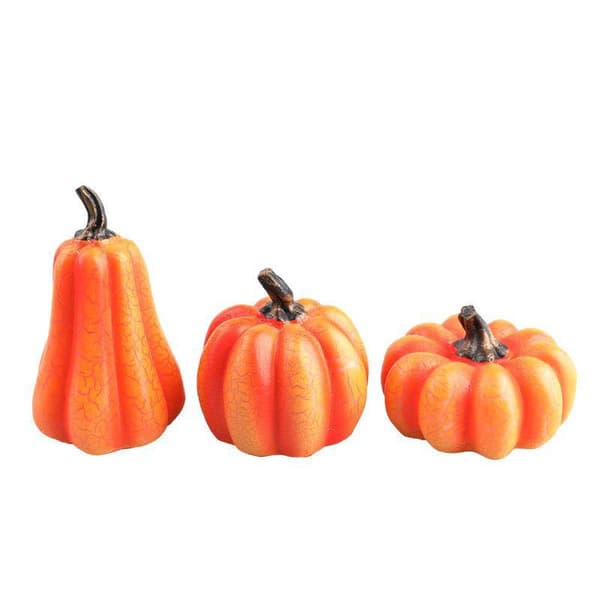 3 Pcs Simulated Pumpkins Jack-o-lantern Autumn Decorations Thanksgiving Harvest Halloween Decorations