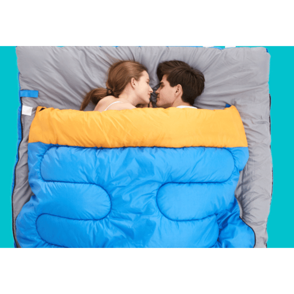 Sovepose for vintercamping, for 2 personer, blå/blågrå