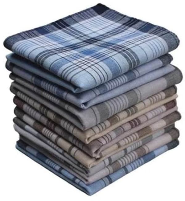 Lommetørklæder - 100% Bomuld - 10-pak - Bløde og Åndbare - Herrelommetørklæder - 38cm x 38cm