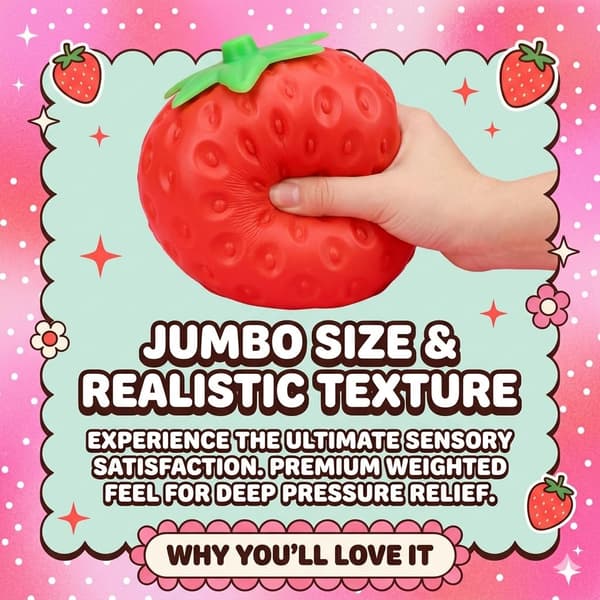 Jumbo Squishy Klemmeleke, Ultra Sakte, Stor Form for Stresslindring, Angst