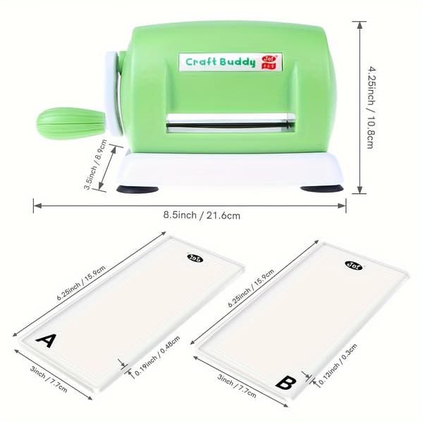Craft Buddy Manuell Stanse- og Pregemaskin for Scrapbooking Green
