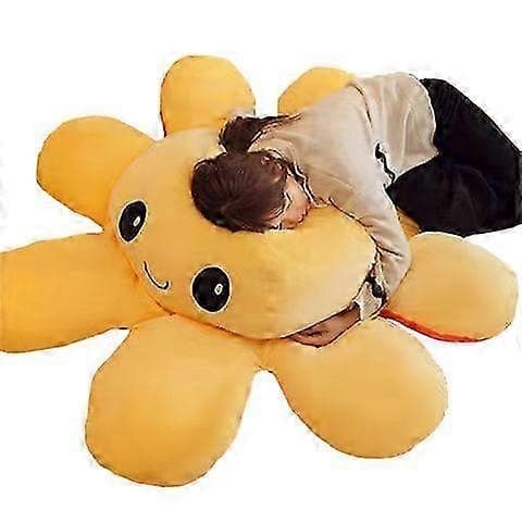 NY Reversible Octopus Plush Toy, Large Plush Octopus Pillow Toys Orange Orange