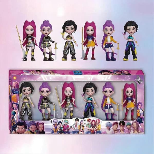 6-delat K-POP Demon Hunters Actionfigurset - Koreanska Idol Samlarobjekt[ZHE] A