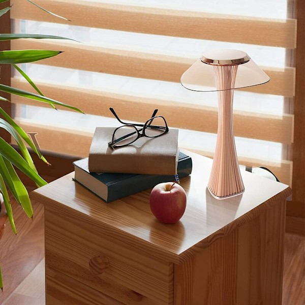Dimbar USB Bordlampe Oppladbar Nattbordslampe - Rosa LED Nattlys