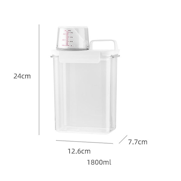 1.1L Förvaringslåda för Tvättmedel Plastbehållare med Lock Hemorganisering