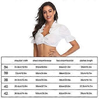 100% Ny Opgraderet Dame Bayersk Oktoberfest Kostume Traditionel Dirndlbluse Ølhave Crop Top (M)