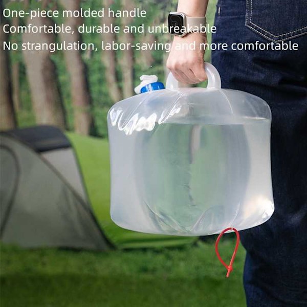 5-20L Hopfällbar Hink med Kran Stor Kapacitet Utomhus Nödsituation Bärbar Camping Bil Vattenkokare Hopfällbar Vattenpåse 15L