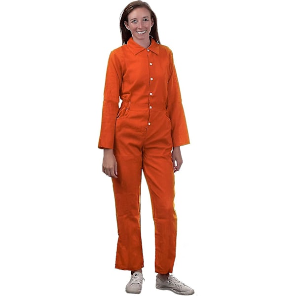 Fångdräkt | Orange Fängelse Inmate Halloween Kostym Unisex Fängelse Kriminell