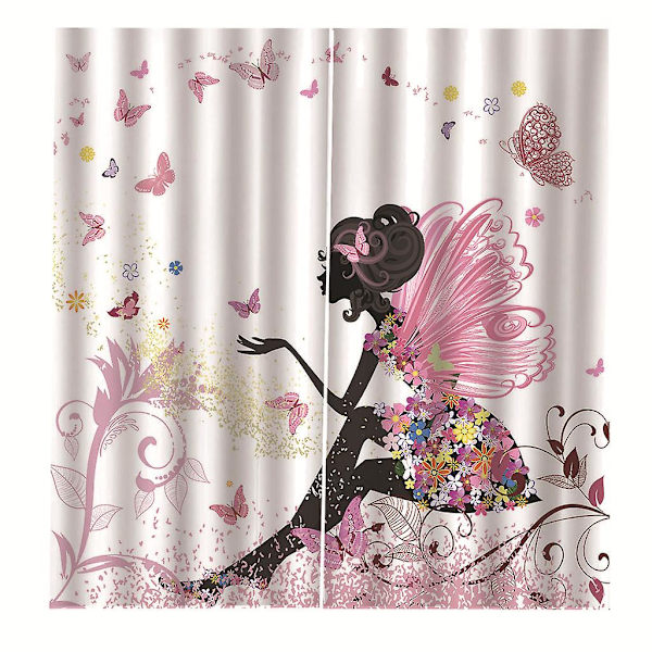 Termiska Isolerande Mörkläggningsgardiner Vit Rosa Gul Fjäril Fe 1st Barnrum Baby Flicka Gardin Vardagsrum Modern Design 100X140cm[ZHE]