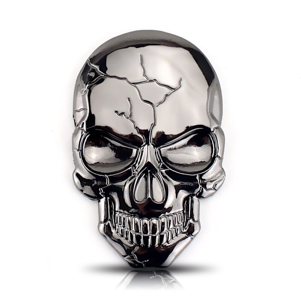 Bildekal - 3D Metal Skull Biltilbehør til Dekaler