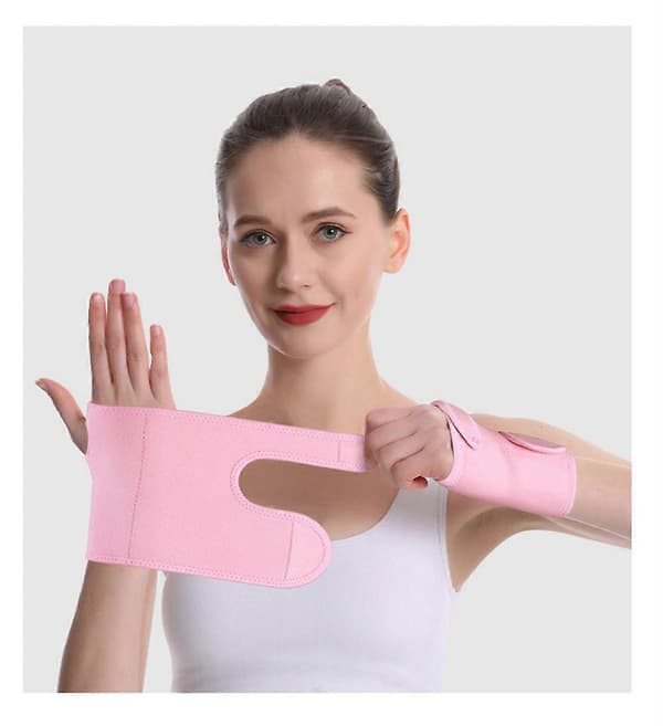 Justerbart andningsbart handledsband Karpaltunnelskena Handledsstöd Tendinit Smärtlindring för Artrit Handledsbandage Pink Pink Left- Handed One Load