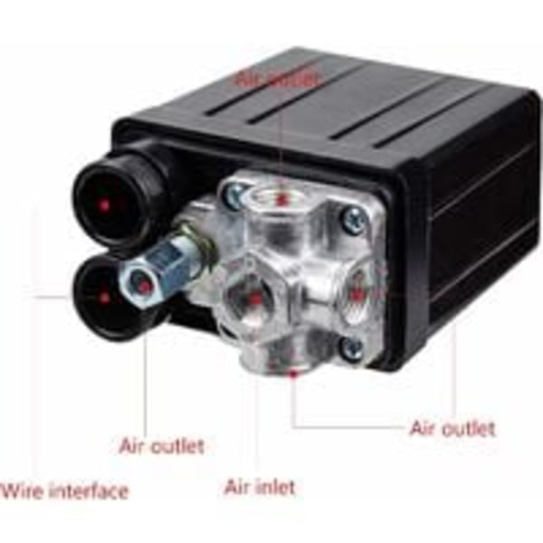 Ilmakompressorin painekytkin 4 pistokkeella 90-120 PSI 240V