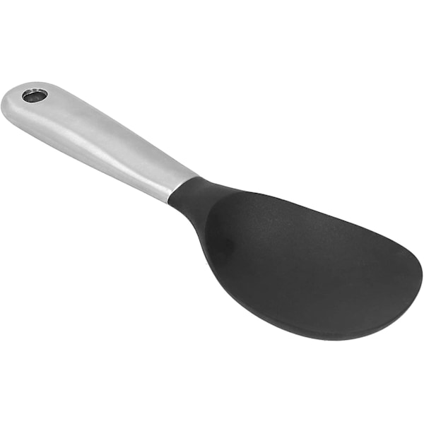 Silikon Risspatel, Risserveringsskje Non Stick Varmebestandig Skje Wok Spatel Risskyffel Sushi Øse for Ris/Potetmos (1 stk, Svart)
