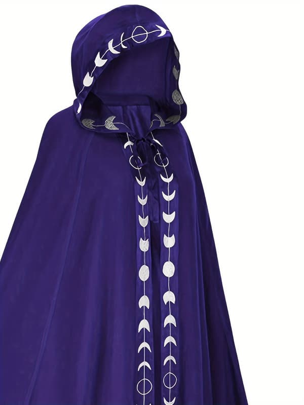 Hættekape til voksne Middelalder Renæssance Cosplay Kostume til Halloween og Rollespil L Purple