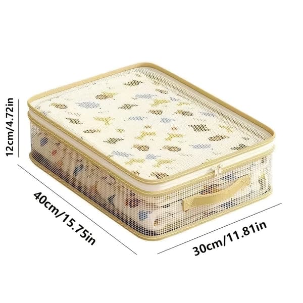 Stofopbevaringsposer Pakke med 4 med lynlås til tæpper og dyner 4 pcs Not provided