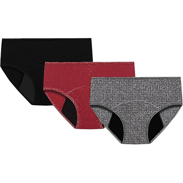 3 stk. Menstruasjonstruser, Menstruasjonstruser Kraftig Blødning Menstruasjonstruser, Kvinner Vannabsorberende Uten Lekkasje Fysiologisk Undertøy[ch] 3XL