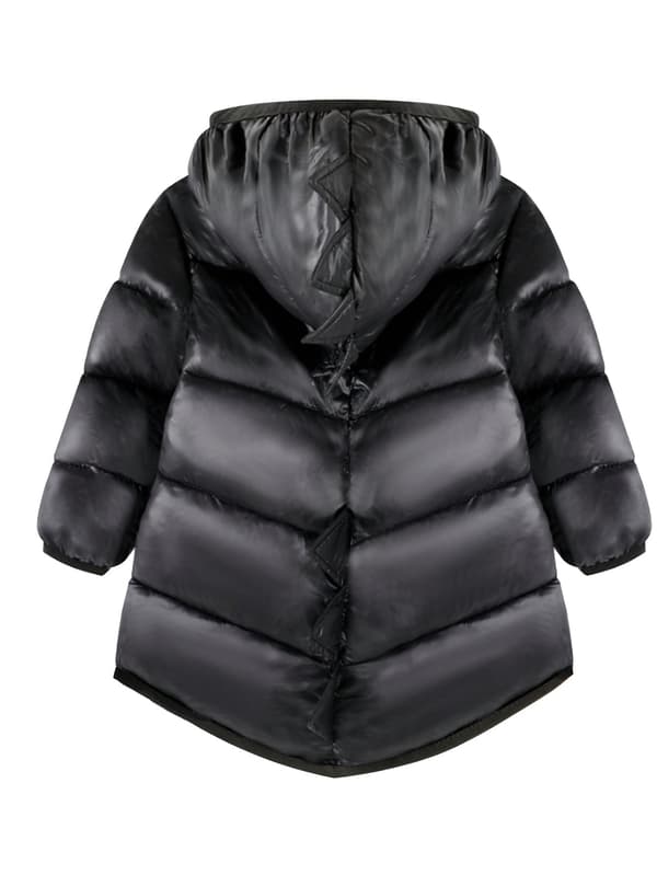 Vindtett dunjakke med dinosaurmotiv for barn 3-4Y Black
