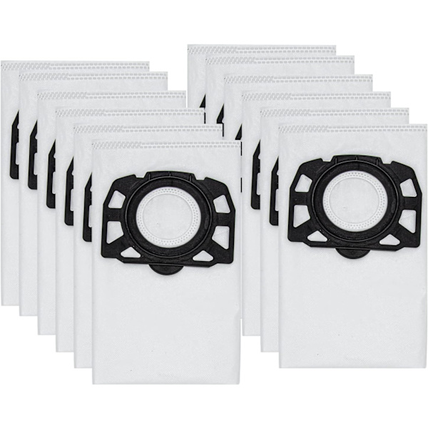 12-pack KFI 487 dammsugarpåsar filterpåsar tillbehör för Karcher WD4,WD5,WD6,MV4,MV5,MV6,WD4.000...WD5.999,2.863-006.0