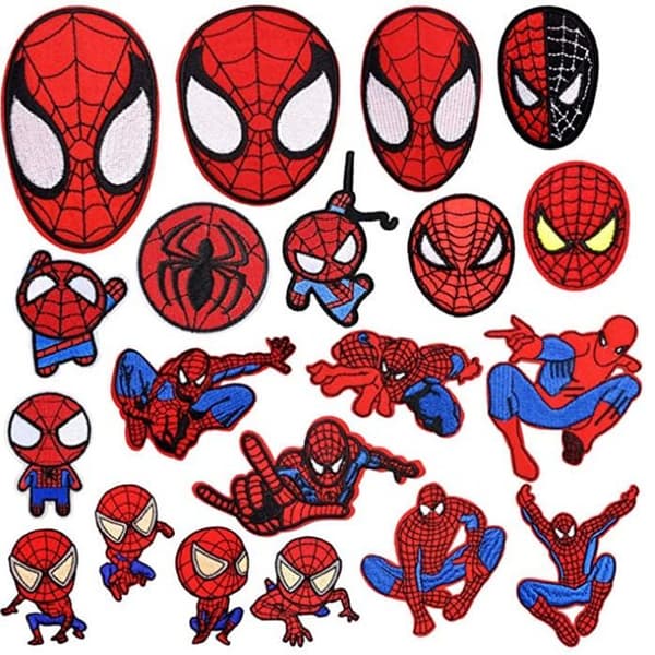20 stk. Spiderman Strygemærker Broderede Applikationer til Jeansjakker, Tøj, Håndtasker, Sko, Kasketter til Børn og Voksne