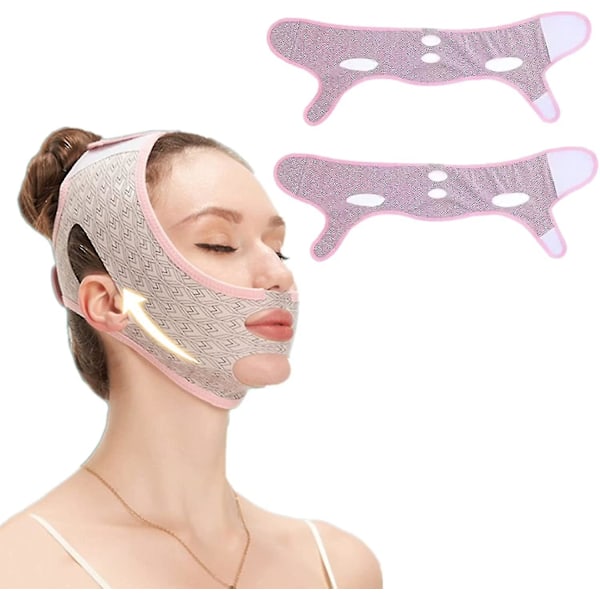 Skønhedsskulpturerende sovemaske, V-linje løftende maske ansigtsløftende rem, dobbelthage reducer, ansigtsløftende bælte