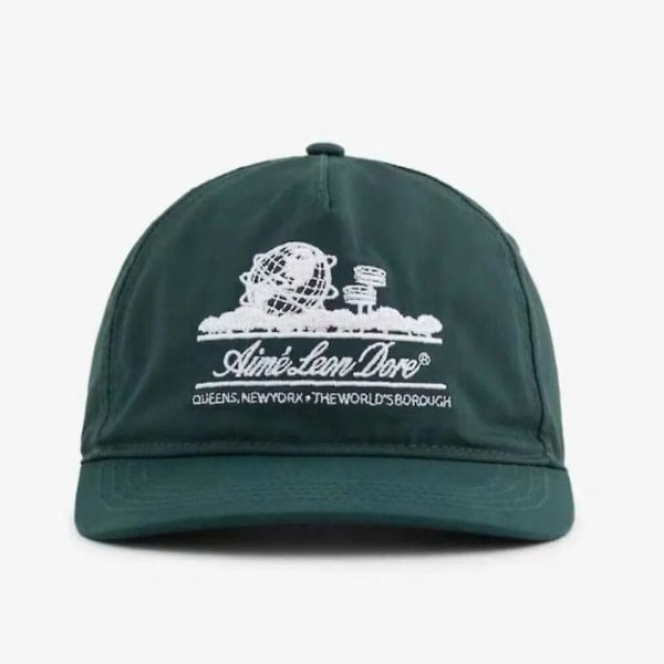 Aime Leon Dore Unisphere Hattu Unisex Brodeerattu Säädettävä Baseballlippis, Hengittävä Pari Amerikkalainen Retro Green
