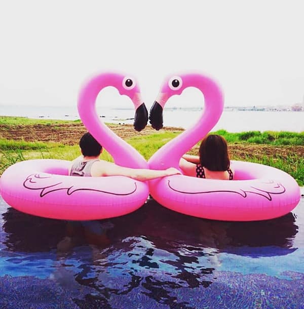 Flamingo Oppustelig Badering, 120 cm Luftmadras Pool Float