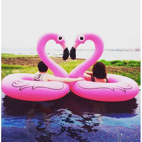 Flamingo Uppblåsbar Badring, 120cm Luftmadrass Pool Float