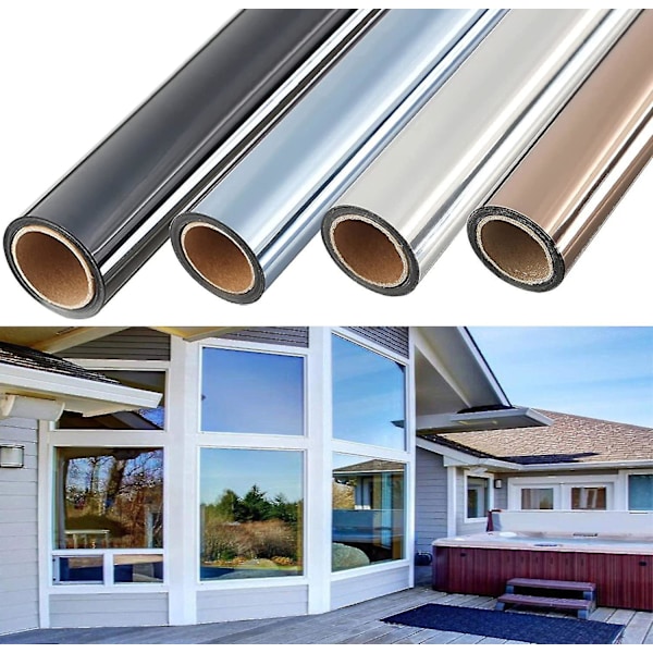Enkelriktad spegelfilm fönster integritetsskydd dagtid anti UV solskydd värmekontroll reflekterande fönsterfilm Brun silver 50x200cm 50x200cm Brown silver