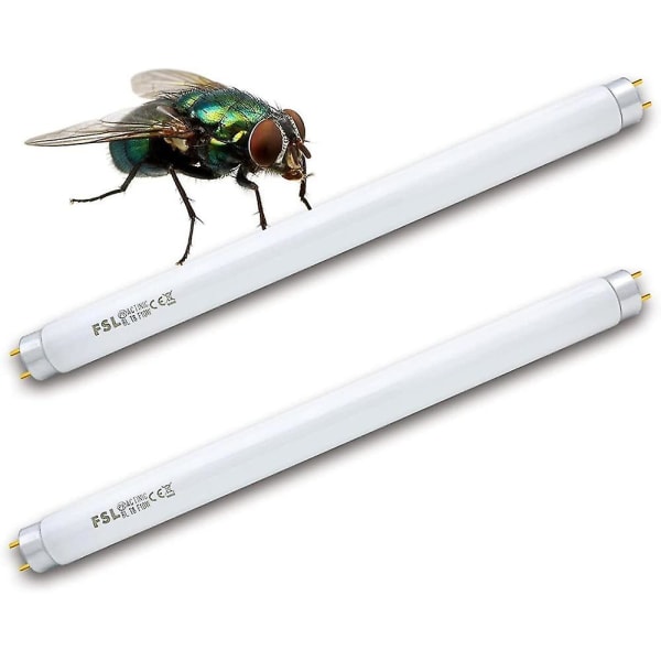 Fsl T8 F10w Bl Ersætningslampe til Mygdedræberlampe, 34,5 cm UV-rør til 20w Mygdedræber/Insektbeskyttelse (2 stk)